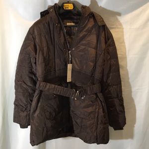 Women’s hooded winter parka jacket Brown size XL